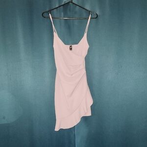 Windsor Pale Pink Spaghetti Strap Ruffle Mini Dress